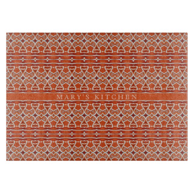 GINGERBREAD 11x8 Glass Cutting Board (Front)