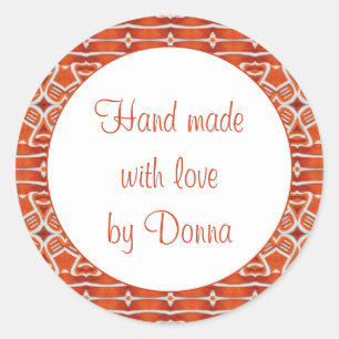 GINGERBREAD 1.5" Round "Hand Made" Stickers