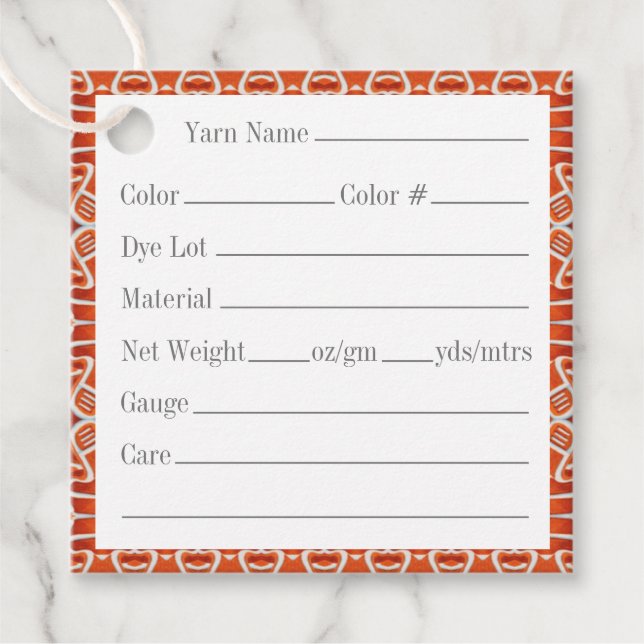 GINGERBREAD 2" Square Yarn Tags (Front)