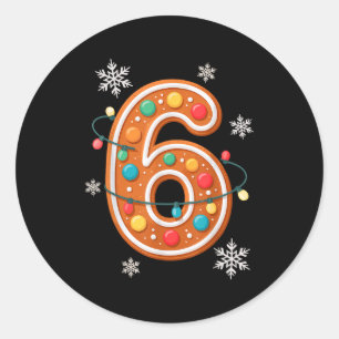 Gingerbread 6 7 Meme Christmas Matching Couple Boy Classic Round Sticker