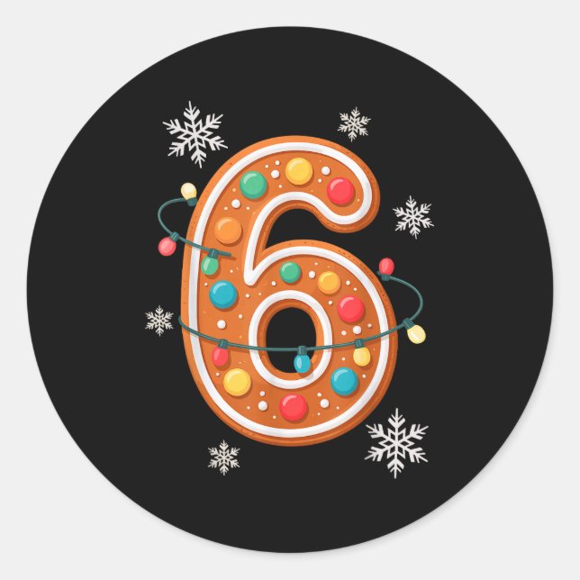 Gingerbread 6 7 Meme Christmas Matching Couple Boy Classic Round Sticker (Front)