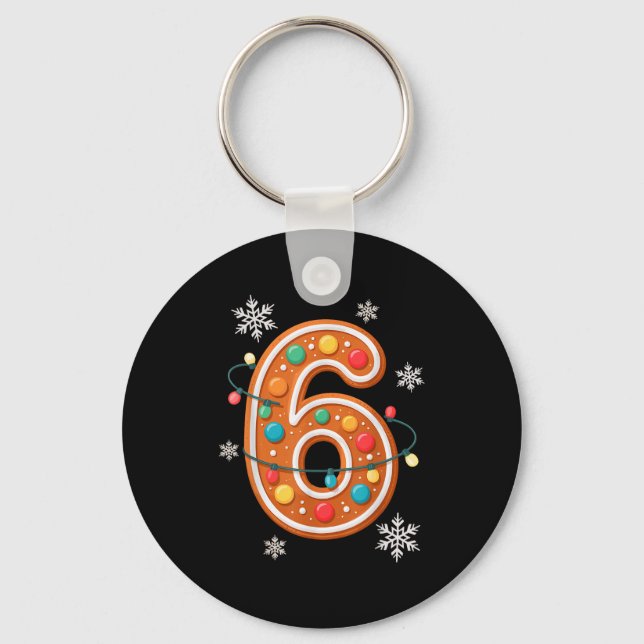 Gingerbread 6 7 Meme Christmas Matching Couple Boy Key Ring (Front)