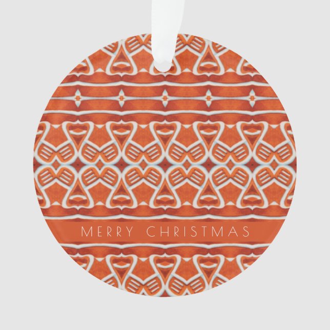 GINGERBREAD Acrylic Circle Ornament + Text (Front)