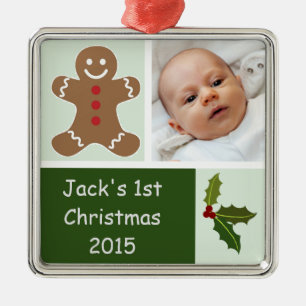 Gingerbread and Holly Metal Tree Decoration