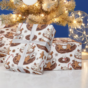 Gingerbread and Marshmallow Mug Wrapping Paper