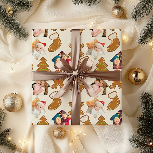 Gingerbread and Photo Christmas Wrapping Paper (Photo christmas wrapping paper - Gingerbread)