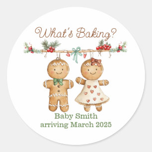 Gingerbread Baby Shower gender reveal stickers