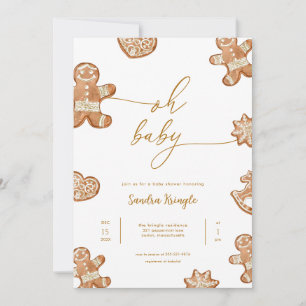 Gingerbread Baby Shower Invitation Winter