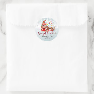 gingerbread baked cookie favour tag sticker