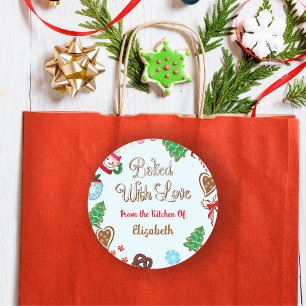 Gingerbread Baked With Love Christmas Cookies Classic Round Sticker