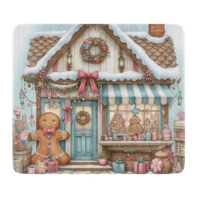 Gingerbread Bakery House Cutting Board (Front)