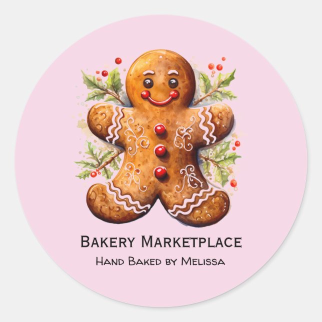Gingerbread Bakery Product Xmas Promo Sticker (Front)