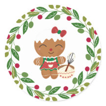 Gingerbread baking Christmas sticker