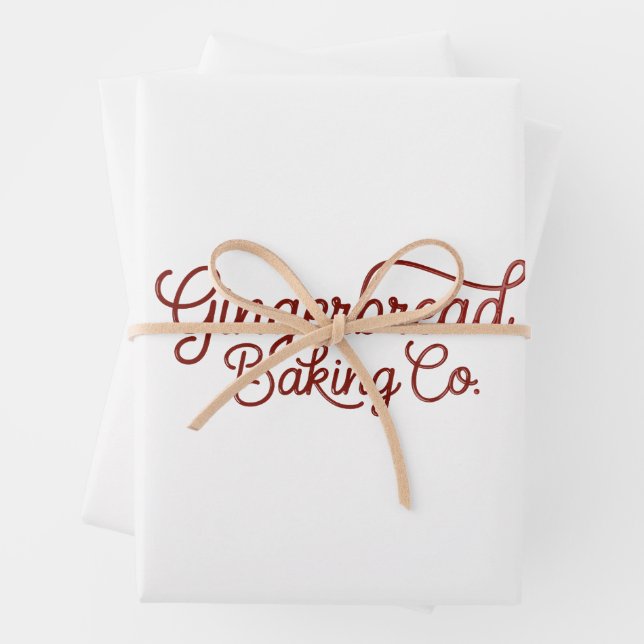 Gingerbread Baking Co Christmas  Wrapping Paper Sheet (In situ)