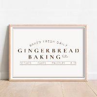 Gingerbread Baking Co. Holiday Poster