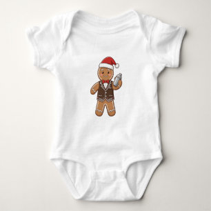 Gingerbread Barista Christmas 2026 Holiday Coffee Baby Bodysuit