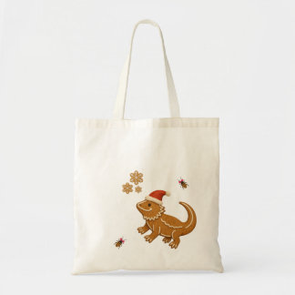 Gingerbread Bearded Dragon Christmas Tote Bag