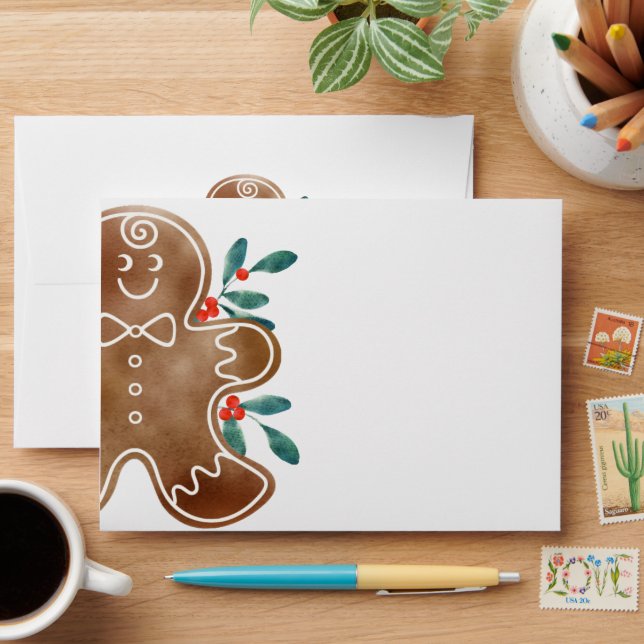 Gingerbread Berry Envelope (Desk)