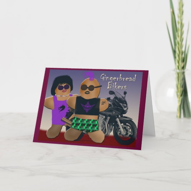 Gingerbread bikers card (Front)