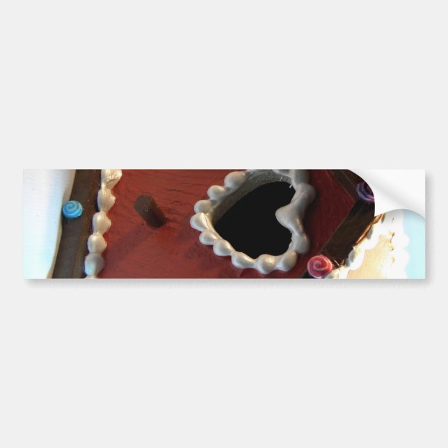 Gingerbread Birdhouse Bumper Sticker (Front)