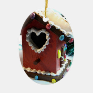 Gingerbread Birdhouse Ceramic Tree Decoration