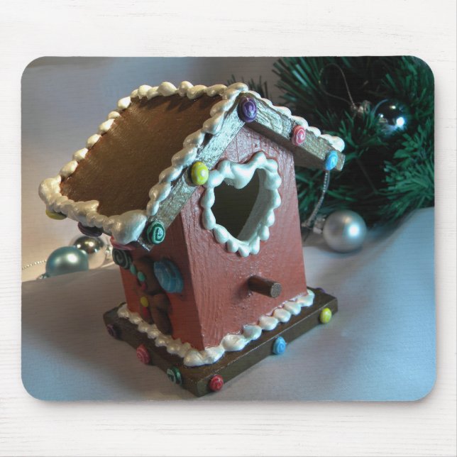 Gingerbread Birdhouse I Mouse Mat (Front)