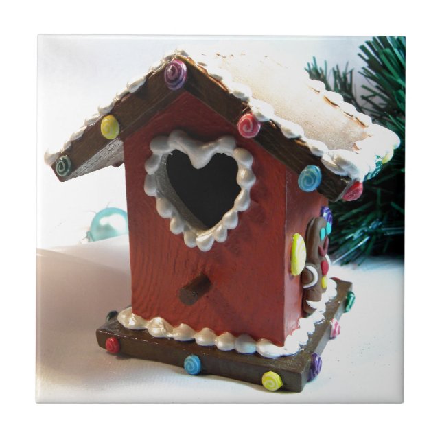 Gingerbread Birdhouse Tile (Front)