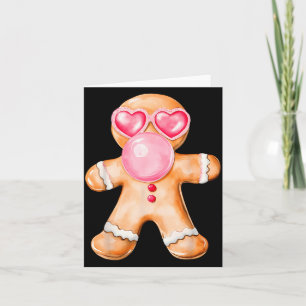 Gingerbread Blowing Bubble Gum Nk Sungles Christma Card