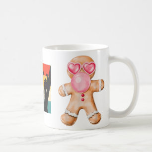 Gingerbread Blowing Bubble Gum Nk Sungles Christma Coffee Mug