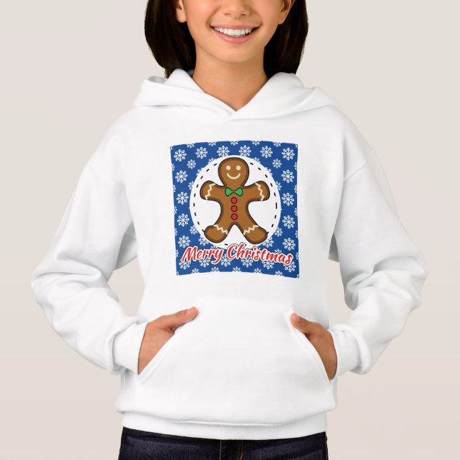 Gingerbread - Blue Snowflakes Pattern - Merry Xmas (Front)