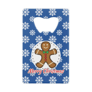 Gingerbread - Blue Snowflakes Pattern - Merry Xmas
