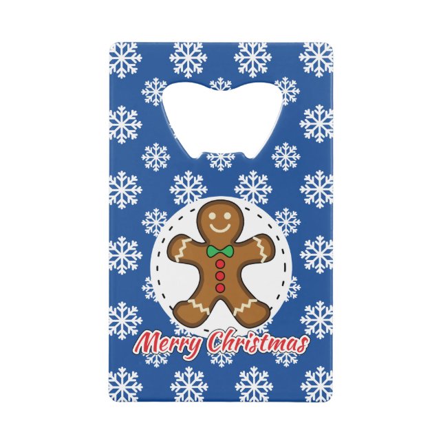 Gingerbread - Blue Snowflakes Pattern - Merry Xmas (Front)