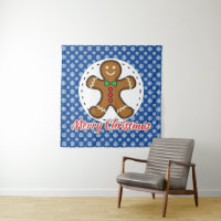 Gingerbread - Blue Snowflakes Pattern - Merry Xmas