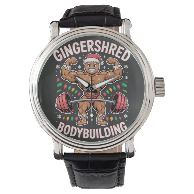 Gingerbread Bodybuilding Christmas Gym gift Watch (Front)