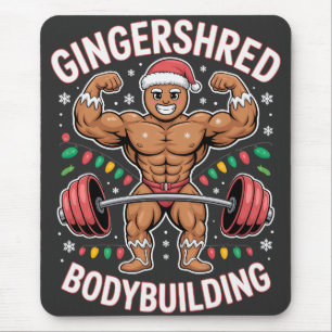 Gingerbread Bodybuilding Christmas Gym Mouse Mat