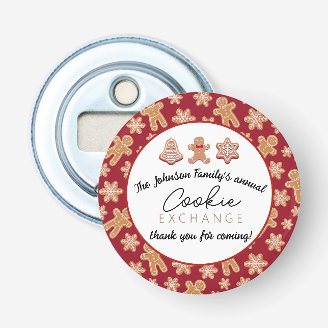 Gingerbread Bottle Opener Cookie Exchange Favour (Front)