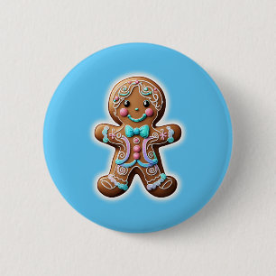 Gingerbread Boy 6 Cm Round Badge