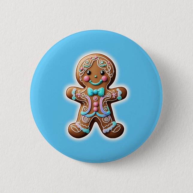 Gingerbread Boy 6 Cm Round Badge (Front)