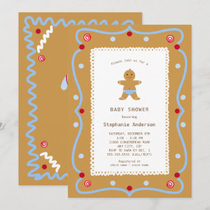 Gingerbread Boy Baby Shower Invitation