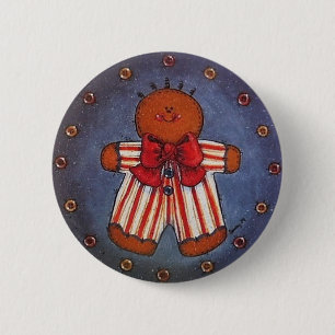 Gingerbread Boy Button Pin