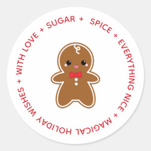 gingerbread boy CHRISTMAS cookie swap gift Classic Round Sticker