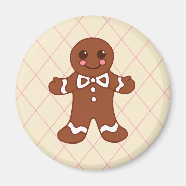 Gingerbread Boy Christmas Magnet (Front)