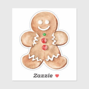 Gingerbread Boy Christmas Sticker