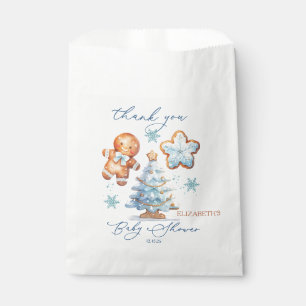 Gingerbread Boy Christmas Tree Baby Shower Thanks Favour Bags