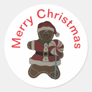 Gingerbread Boy Classic Round Stickers