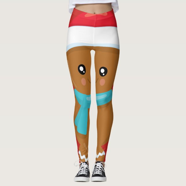 Gingerbread Boy Cookie Leggings (Front)
