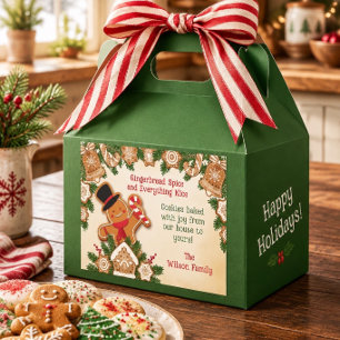 Gingerbread Boy Cookie Personalized Cookie Favour Box