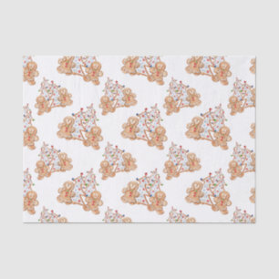 Gingerbread boy, girl Christmas tree Tissue Paper