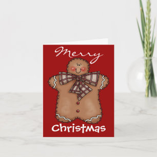 Gingerbread Boy Merry Christmas Card by SRF