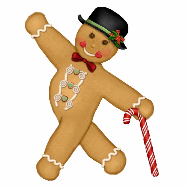 Gingerbread Boy Ornament Photo Sculpture Decoration (Front)